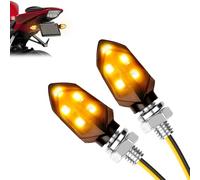 LOPHE Intermitentes de Motocicleta, 2x12V Mini Luz LED para Moto, Amarilla | Intermitentes Moto Ajuste Universal, Indicadores de Motocicleta Ámbar, Impermeable, Luces de Señal de Giro de Cruiser Scooter