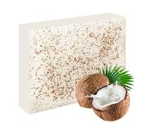 LOPHE Jabón Exfoliante de Coco, 100g Jabón de Coco Natural, Jabon Facial y Corporal Limpiador, Pastilla de Jabon, Exfoliación Suave, Ilumina el Tono de la Piel, Nutre e Hidrata