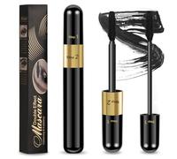 LOPHE Mascara de Pestañas, 2 en 1 Máscaras con Fibras de Seda, Máscara en 2 Pasos, Rimmel de Larga Duración, Diseño de Cabezal de Cepillo Doble, Crea Pestañas Naturales, Gruesas y Largas (Tubo Negro)