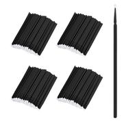 LOPHE Microcepillos Aplicadores Desechable, 400 Pcs Micro Cepillo de Extensión de Pestañas, Ultrafeine Micro Aplicador Cepillo Limpieza Pestañas, Microbrush para Nail Art Painting y Maquillaje, Negro