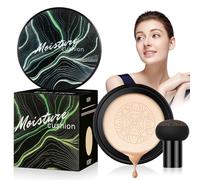 LOPHE Mushroom Head Air Cushion CC Cream, BB Cream Base de Maquillaje | Cosméticos de Maquillaje Base Natural con Borla de Polvos, Hidratante Corrector, Control Aceite, Resistente al Agua, Duradero