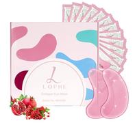 LOPHE Parches Ojos Bolsas y Ojeras, 30 Pares Parches Ojos de Gel, Eye Patches Hidratante, Extracto de Granada, Under Eye Gel Patches Independiente, Máscara para Reducir Ojeras, Bolsas, Arrugas(Rojo)