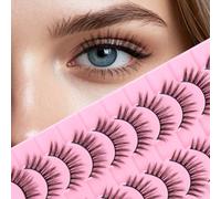 LOPHE Pestañas Postizas, 10 Pares Pestañas Postizas Naturales, 3D Cat Fox Eye Lashes Mullidas, Profesionales Reutilizables de False Eyelashes, Manga Lashes Rizadas Gruesas (Modelo SA203)
