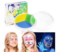LOPHE Pintura Corporal y Facial, 3 Colores en 1 Pintura de Cara Niños, Pintacaras Seguro, No Tóxica, Profesional Acuarela para Halloween, Carnaval, Cosplay Maquillaje y Pintar Barriga (Fluorescente-B)