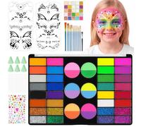 LOPHE Pintura Corporal y Facial, 44 Colores Kit de Pintura Facial Infantil