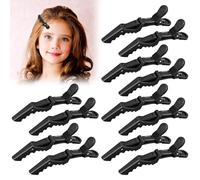 LOPHE Pinza Para El Pelo de Cocodrilo, 12 Pinzas Para El Pelo Negras Para Mujer, Pinzas de Acero,Se Puede Utilizar Para Cortar, Peinar y Teñir El Cabello, (Negro)