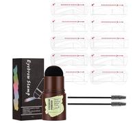 LOPHE Plantilla Cejas, Kit De Sello De Cejas con Brocha, Marrón Oscuro