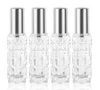 LOPHE Pulverizador Colonia Recargable, 10ML Botella Atomizadora Perfume Recargables, Botella de Spray para Viaje Frasco Decants Perfumes, Mini Perfumador Cristal, Glass Spray Bottles (4 Pcs-Plateado)