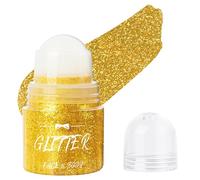LOPHE Roll-On Purpurina Cara, 50g Roll-On Body Glitter Gel, Oro | Lentejuelas de Sirena con Purpurina Líquida, Gel Glitter Adecuado para Rostro,Cuerpo y Cabello, Maquillaje Halloween Carnaval
