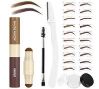 LOPHE Sellos Para Cejas De Dos Colores,Plantilla Cejas,Marrón Oscuro+Marrón