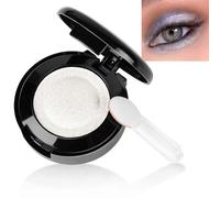 LOPHE Sombra de Ojos Monocromática, 1,5g Sombra de Ojos Profesional en Polvo, Larga Duración, Sombras Ojos con Brillo, Alta Pigmentación, Doble Capa, Incluye Espejo y Aplicador (Blanco)