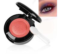 LOPHE Sombra de Ojos Monocromática, 1,5g Sombra de Ojos Profesional en Polvo, Larga Duración, Sombras Ojos con Brillo, Alta Pigmentación, Doble Capa, Incluye Espejo y Aplicador (Rojo)