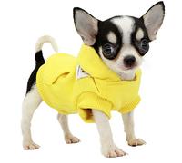 LOPHIPETS Sudaderas con Capucha de algodón para Perros pequeños, Chihuahua, Ropa para Cachorros, Abrigo para Clima frío, Amarillo/XXS