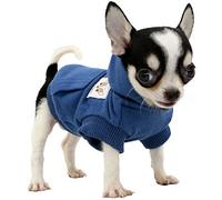 LOPHIPETS Sudaderas con Capucha de algodón para Perros pequeños, Ropa para Cachorros de Chihuahua, Abrigo para Clima frío, Color Azul Marino/XXS