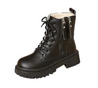 LOPILY 2024 Botines Negros Boots Autumn and Winter Warm Short British Style Double Zip Female