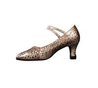 LOPILY Almohadilla Zapatos Grandes Heel Square Dance Shoes Soft Modern Low Heeled Ballroom Dance Shoes (Rose Gold, 41)
