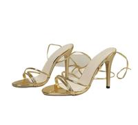 LOPILY Alpargatas Mujer Planas de tacón para mujer Zapatos de playa Zapatos de tacón Sandalias (Gold, 39)