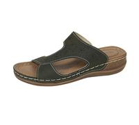 LOPILY Animales De Invierno para mujer, estilo retro, con cabeza redonda, huecas, sencillas, de una palabra, con punta abierta, tacón de cuña, ortopédicas, ligeras, gruesa, para playa, (Green, 39)