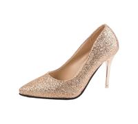 LOPILY Bailarina Negra Large Shoes Size Elegant Casual Summer Toe Pointed Sandals Women's Heels Fashion Women's Sandals (Gold, 39)