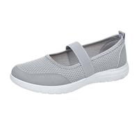 LOPILY Bambas Mujer Negras Casual Shoes Fashion Hollow Breathable Flat Heel Soft Sole Casual Shoes (Grey, 41)
