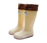 LOPILY Bota Pelo Niño de deslizamiento largo para la lluvia para mujer, botines cortos, zapatos casuales hombres al libre (Beige, 39)