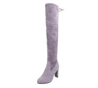 LOPILY Botas Altas Mujer Negras Baratas Cálidas Clásico Color De Lowheel por Encima de la Rodilla para Mujer, Botas Altas Antideslizantes tacón Cuadrado, largas, Alto Plataforma cálida, Invierno