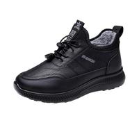 LOPILY Botas Calentitas Autumn Winter Plus Velvet Boots Non Slip Soft Sole Warm Cotton Shoes Women's Comfortable Thickened Versatile Middle And Elderly Mother Shoes Boots (Black, 39)