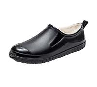LOPILY Botas Camperas Hombre Baratas Top Plus Velvet Fixed Velvet Outdoor Fashion Work Fishing Kitchen Non Slip Warm Rubber Shoes Rain Boots (Black, 41)