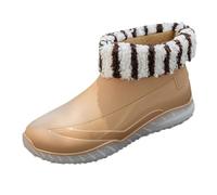 LOPILY Botas Cómodas Mujer Autumn And Winter Short Sleeved Cotton Removable And Washable Outdoor Fashion Student Work Fishing Non Slip Warm Rubber Shoes Rain Boots (Brown, 39)