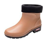 LOPILY Botas Cowboy Summer Autumn And Winter Short Sleeved Cotton Removable And Washable Outdoor Fashion Work Fishing Car Wash Kitchen Non Slip Warm Rain Boots (Brown, 36)