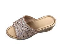 LOPILY Botas De Agua Mujer Altas para Mujer, Estilo Europeo y Estadounidense, cómodas, con Gruesa y realce (Gold, 36)