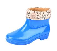 LOPILY Botas De Invierno Altas Blancas Winter Short Sleeved Cotton Removable And Washable Outdoor Fashion Work Fishing Kitchen Non Slip Warm Rubber Shoes Rain Boots (Blue, 37)