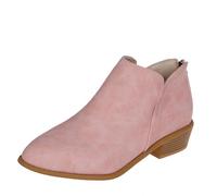 LOPILY Botas De Mujer con cordones para mujer Botas de tacón para mujer (Pink, 41)