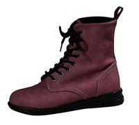 LOPILY Botas Negras Camperas Mujer Plana sólida con zapatos Características: (Red, 37)