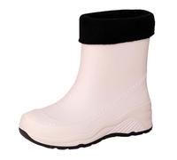 LOPILY Botas Negras Mujer Autumn And Winter Mid Tube Plus Velvet Cotton Removable And Washable Outdoor Fashion Work Fishing Car Wash Kitchen Non Slip Warm Rain Boots (White, 37)