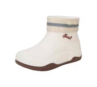LOPILY Botas Negras Mujer Autumn And Winter Short Sleeved Cotton Removable And Washable Outdoor Fashion Work Fishing Car Wash Kitchen Non Slip Warm Rain Boots (White, 39)