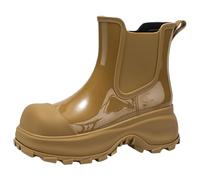 LOPILY Botas Negras Mujer botas de nieve Punk, calcetines de lana antideslizantes para mujer, Botas de lluvia interiores, zapatos de agua de goma para exteriores (Brown, 38)