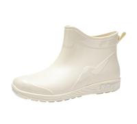 LOPILY Botas Negras Mujer Water Shoes Top Rubber Shoes Casual And Fashionable All Outdoor Work Fishing Car Washing Kitchen Non Slip Overshoes Rain Boots (Beige, 38)