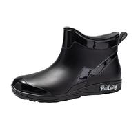 LOPILY Botas Negras Mujer Water Shoes Top Rubber Shoes Casual And Fashionable All Outdoor Work Fishing Car Washing Kitchen Non Slip Overshoes Rain Boots (Black, 36)