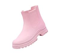 LOPILY Botas Pelo Mujer Baratas Ankle Rainboot Garden Boot Ladies Rubber Outside Work With Comfort (Red, 38)