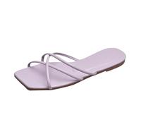 LOPILY Botas Vestir Mujer para mujer, estilo, con tiras finas y sencillas, con cabeza cuadrada y plana. (Purple, 41)