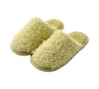 LOPILY Botines Azul Mujer informales de felpa con parte inferior plana para mujer, zapatillas de de felpa para mujer, zapatillas cálidas, zapatillas de Navidad (Green, 40)