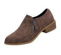 LOPILY Botines De Agua De Mujer grueso y parte inferior gruesa a la color, zapatos de mujer con tacón grueso y cabeza redonda transpirables a la (Brown, 38)
