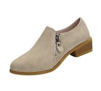 LOPILY Botines De Agua De Mujer grueso y parte inferior gruesa a la color, zapatos de mujer con tacón grueso y cabeza redonda transpirables a la (Khaki, 38)