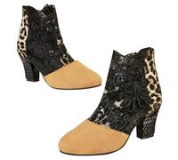LOPILY Botines Mujer Marca con cremallera lateral para mujer, botines, botas, zapatos individuales para mujer, zapatos informales (Brown, 41)