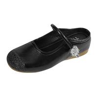 LOPILY Calzado De Mujer De Vestir Zapatos Individuales, de Verano, Nuevas y exquisitas con Lentejuelas, con Empalme de Cien y Zapatos Planos de Cuero Plateados pequeños para Mujer (Black, 38)