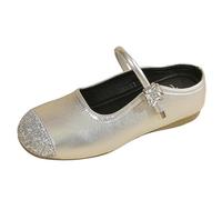 LOPILY Calzado De Mujer De Vestir Zapatos Individuales, de Verano, Nuevas y exquisitas con Lentejuelas, con Empalme de Cien y Zapatos Planos de Cuero Plateados pequeños para Mujer (Silver, 38)