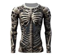 LOPILY Camisa Hombre Hombre Estampado de Degradado, Cuello, con impresión 3D, para Deportes al, de Manga Larga, con Estampado Retro a la (Black, XXXL)
