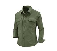 LOPILY Camisa Hombre Hombre Sleeved Shirt Spring and Autumn Outdoor Multi Pocket Quick Drying Work Shirt Breathable Top (JN, XXL)