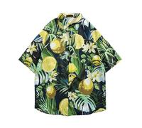 LOPILY Camisa Hombre Vestir Manga Larga Short Cuff Shirt Beach Summer Top (Green, XXL)